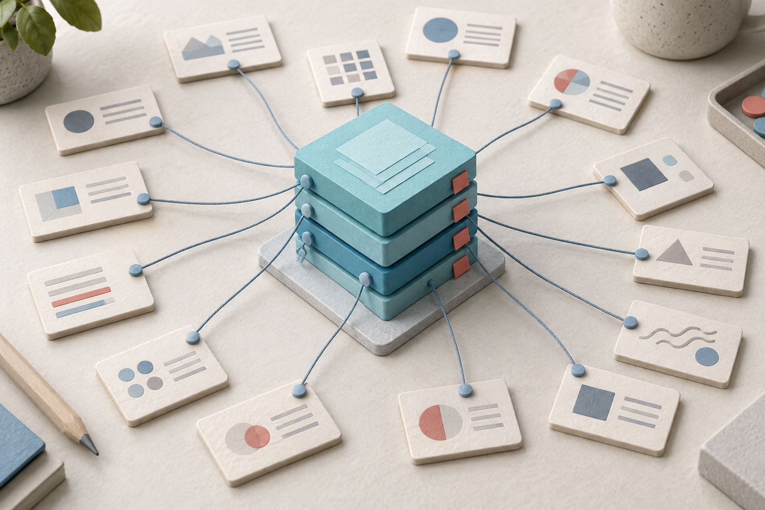 Reusable context blocks pass through a compact mechanism with one cached layer highlighted.
